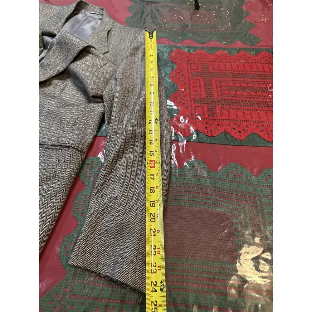 Ermenegildo Zegna Sport Coat 42R 52EU Wool Cashmere Herringbone Made In Italy - Picture 10 of 13